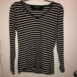 Ralph Lauren Navy Striped Long Sleeve Top